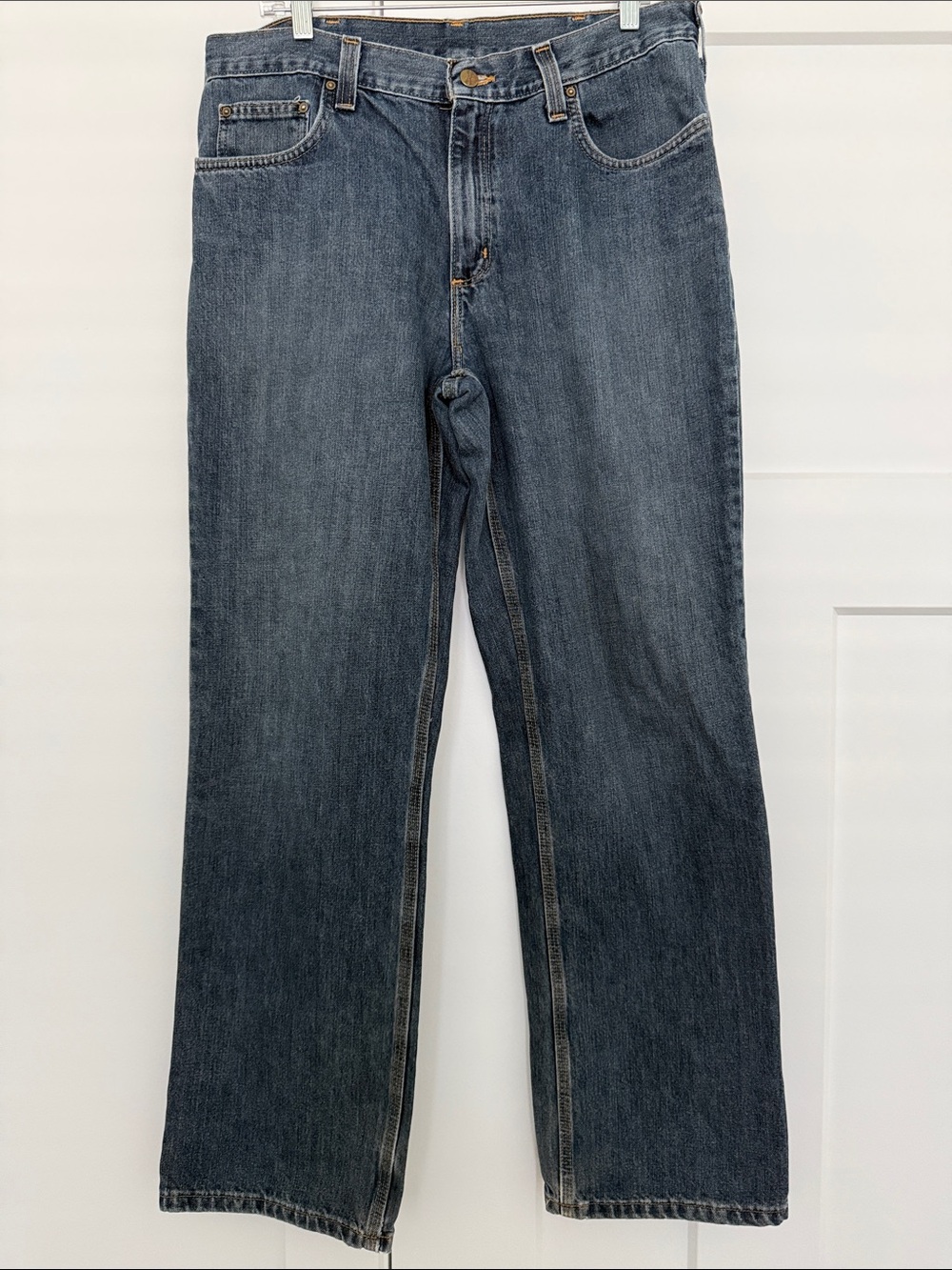 CARHARTT Men's Classic Dark Blue Straight-Leg Jeans 34x32